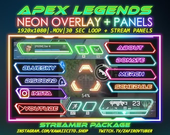 Neon Rainbow | Apex Legends HUD Overlay + Stream Panels