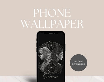 Fondo de pantalla de Géminis para teléfono, gráfico de fondo de pantalla del zodíaco, fondo de pantalla negro para teléfono, fondo de pantalla del horóscopo astrológico, fondo de pantalla de Géminis para la pantalla del teléfono