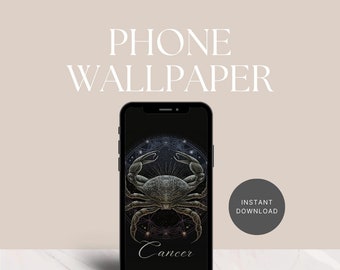 Zodiac Phone Wallpaper, Cancer Horoscope Cell Phone Wallpaper, Astrology Phone Theme, Black Home Screen Phone Designs, Cool Phone Background