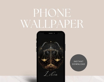 Zodiac Phone Wallpaper | Libra | Black White | Astrology Background