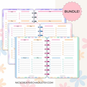 Printable To Do Lists, Brain Dump Printables, Checklists Priority Matrix Printables, Colorful List Templates 10 Pages Total, Planner Bundle