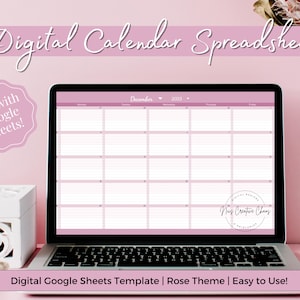 Google Sheets Calendar Spreadsheet Template, Monthly Calendar Checklist, To Do List Calendar Tracker, Sunday or Monday Start