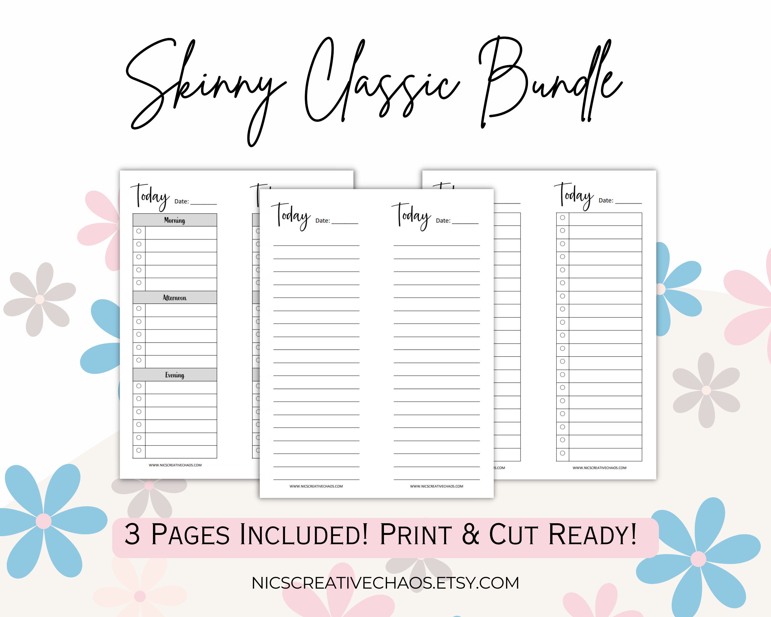 Printable Half Sheet Planner Pages