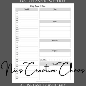 Daily Schedule Planner Printable or Onenote Template Undated - Etsy