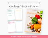 Cooking Planner & Recipe Book Printables, Cooking Journal Pages, Blank Recipe Card, Meal Planner Template, Favorite Meals, Recipe Printables