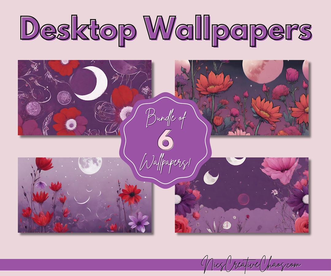 Computer Backgrounds Spring Purple Pdf Purple Desktop Wallpapers Bundle, Floral Desktop Wallpapers, Computer ...
