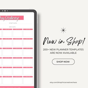 Blank 30 Day Challenge Printable Template | Goals, Self-care, Planner ...