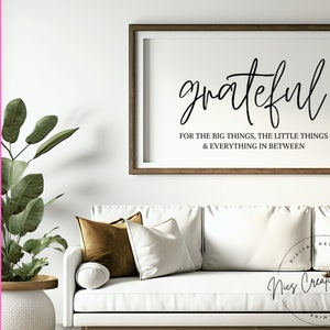 Grateful SVG, Quote SVG, Home Decor Cut Files, Thankful Svgs, Wall Sign Svg, Grateful for Everything Cut File, Farmhouse Wall Sign Designs