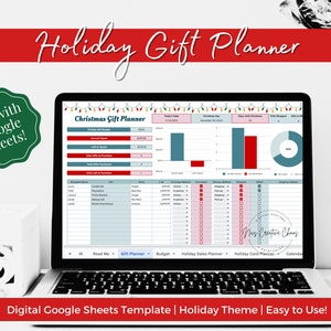 Christmas Gift Tracker Spreadsheet, Google Sheets Christmas Planner, Holiday Budget Tracker, Stockings Tracker Digital Holiday Planner