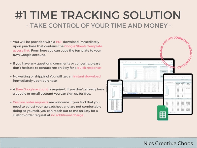 Time Tracker Spreadsheet Google Sheets, Self Employment Tracker, Contractor Pay Tracker, Bookkeeping Spreadsheet, Business Tracker Template