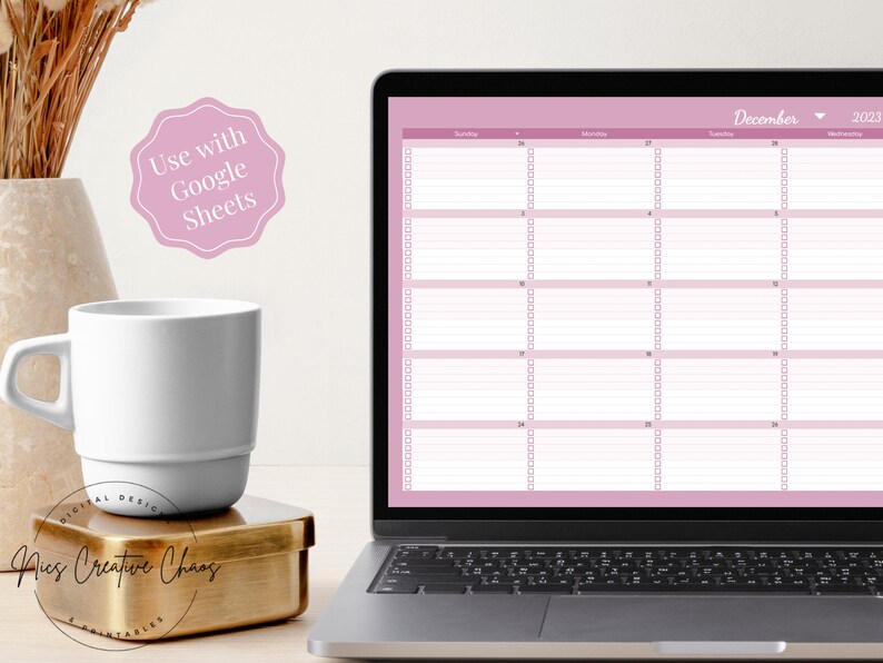 Calendar With Checkboxes Google Sheets Calendar Spreadsheet Template, Checklist, Tracker, Full ...