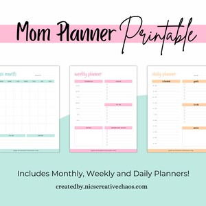 Printable Mom Planner BUNDLE | Daily, Weekly, Monthly &amp; More | DIY ...