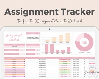 Google Sheets Assignment Tracker Spreadsheet Template, College Assignment Tracker, Textbook Tracker, 2 in 1 Student Planner School