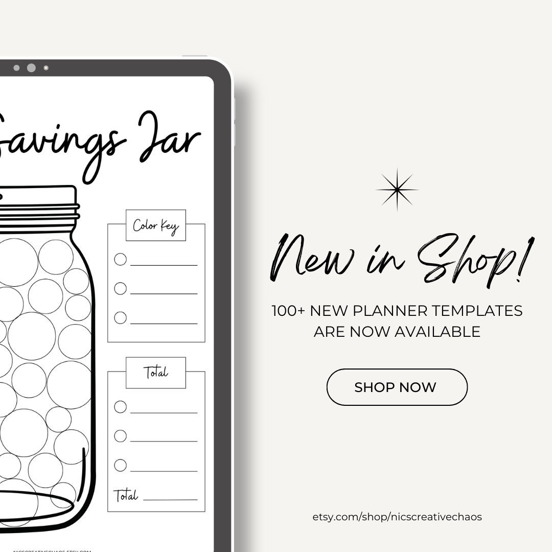 Mason Jar Savings Challenge Printable, Savings Tracker, Budget ...
