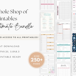 WHOLE SHOP BUNDLE, Printable and Digital Planner Templates &amp; Inserts ...