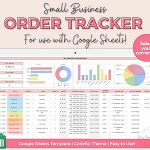 Order Tracker Spreadsheet, Google Sheets, Small Business Spreadsheet, Sales Management, Bookkeeping Spreadsheet, Sales Tracker Template