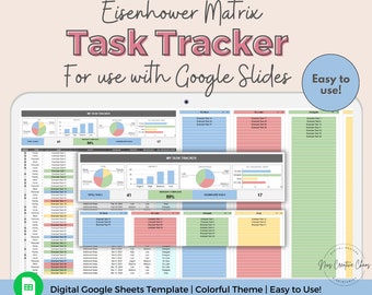 Task Tracker Google Sheets Spreadsheet, To Do List Template, Eisenhower Matrix, Decision Priority Checklist, Digital Work Task Organizer