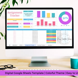 Google Sheets Assignment Tracker Spreadsheet Template, College ...