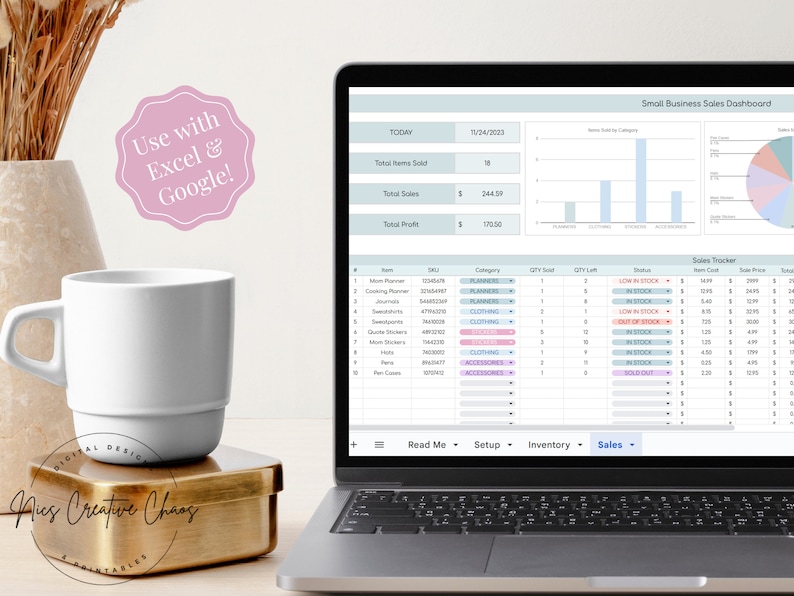 Sales Tracker Spreadsheet, Google Sheets & Excel Templates, Small