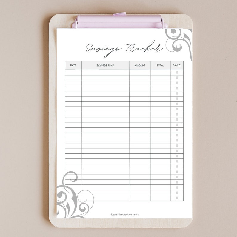 Printable Savings Tracker