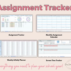 Google Sheets Assignment Tracker Spreadsheet, Track College Assignments ...