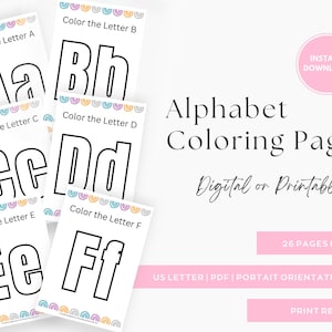 Alphabet Coloring Pages, Printable Preschool Worksheets, Kids Pre-K Activities, Busy Work, Educational Printables, Color the Letter Sheets