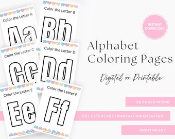 Alphabet Coloring Pages, Printable Preschool Worksheets, Kids Pre-K Activities, Busy Work, Educational Printables, Color the Letter Sheets