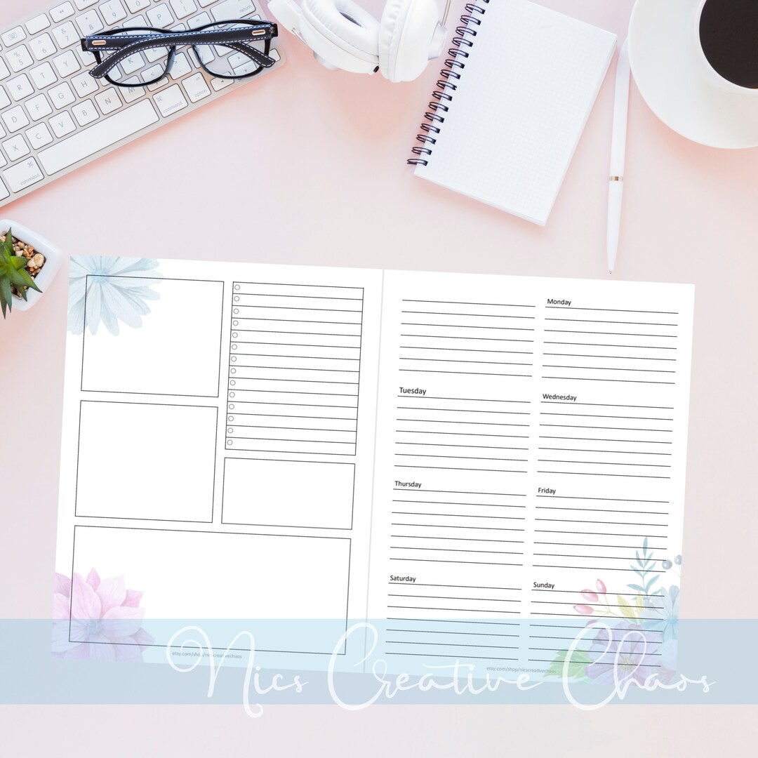 Weekly Dashboard Planner Printable Template Undated Planner - Etsy