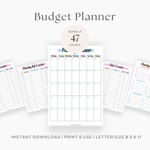 BUNDLE Printable Budget Planner | Bills & Savings Trackers | Monthly ...