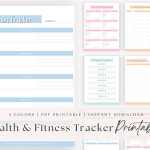 Health & Fitness Planner Printable Tracker Templates, Nutrition, Food ...