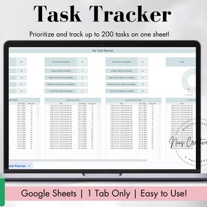 Task Tracker Spreadsheet Google Sheets, To Do List Planner & Priority Checklists, Task Manager, To Do Spreadsheet, Work Project Tracker