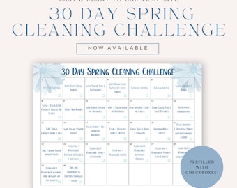 Spring Cleaning Checklist 30 Day Challenge Includes Basic & Deep ...