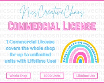 Commercial Use License for Whole Shop SVG & PNG Cut Files and Designs Unlimited Units