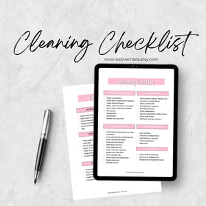 Printable Deep Cleaning Checklist Template, Prefilled Cleaning ...