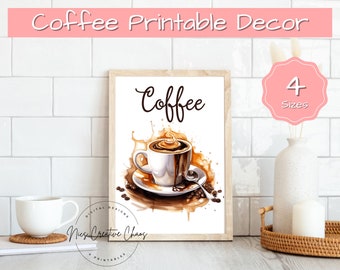 Coffee Bar Wall Decor Printable | Coffee Poster Wall Art | Kitchen Coffee Sign | Café Style Art Print | Instant Download