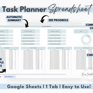 Task Tracker Spreadsheet Google Sheets, to Do List Planner & Priority ...