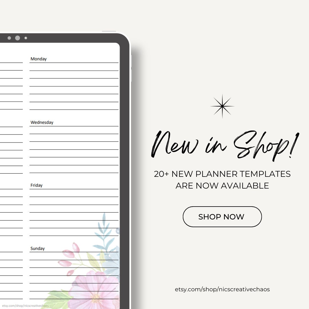 Weekly dashboard planner printable template undated dashboard planner