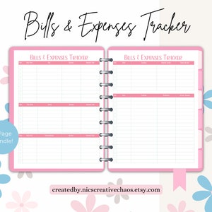 Monthly Bill Tracker Printable, Budget Planner Printable Template, Expenses Tracker, Savings, Debts, Subscriptions Log, Home Finance Sheet