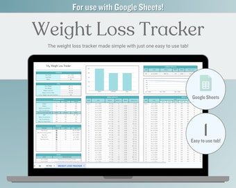 Weight Loss Tracker Spreadsheet, Google Sheets Fitness Planner Template, Weekly Weigh-In & Body Measurement Tracking Sheet, Digital Download