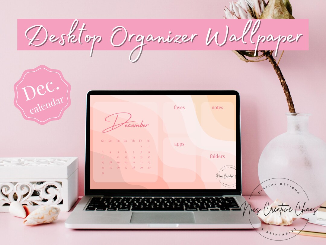 December Wallpaper Desktop Organizers With December Calendar Etsy