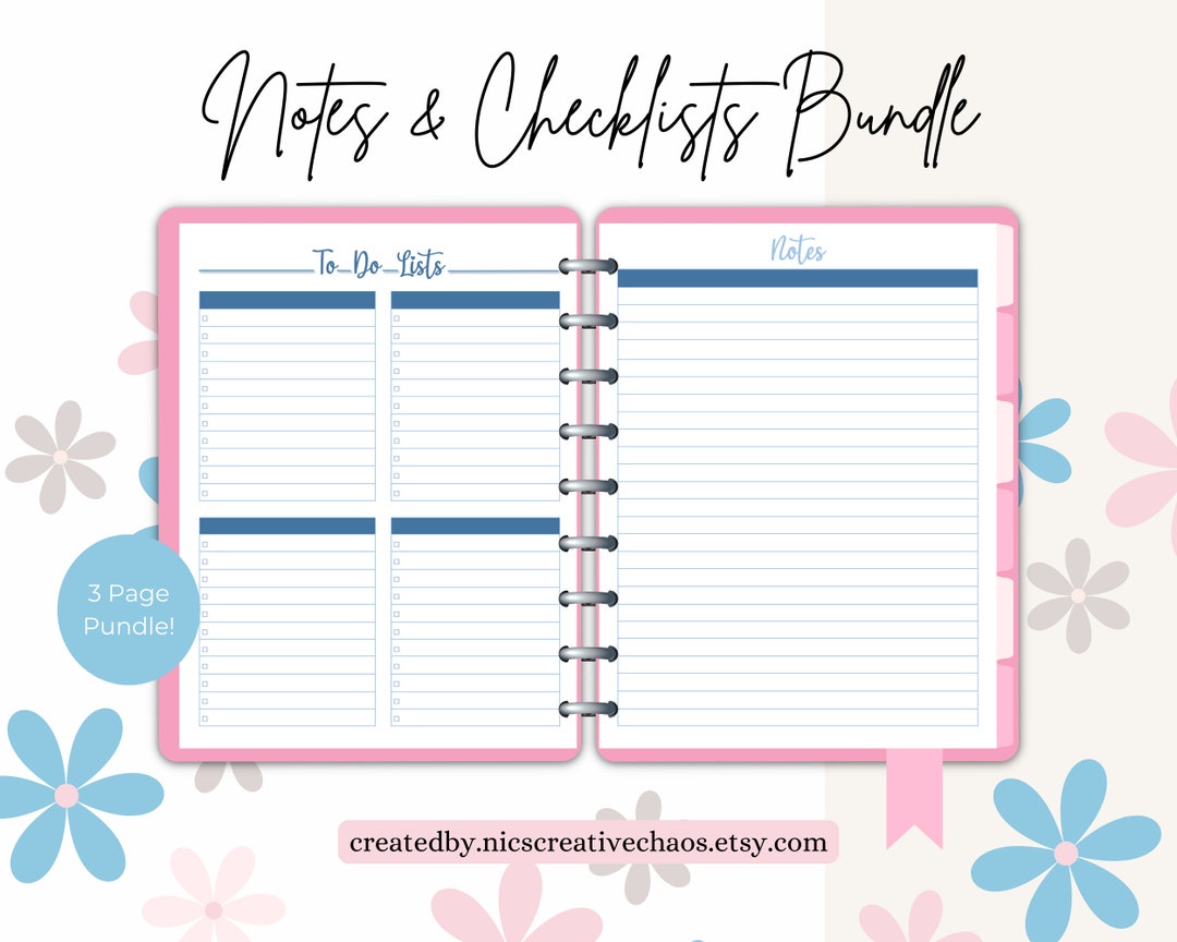 Planner Notes Printable Bundle, to Do Lists Printable Templates, Brain ...