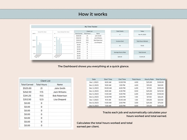 Time Tracker Spreadsheet Google Sheets, Self Employment Tracker, Contractor Pay Tracker, Bookkeeping Spreadsheet, Business Tracker Template