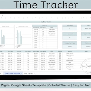 Time Tracker Spreadsheet Google Sheets, Freelancer Time Tracking, Pay ...