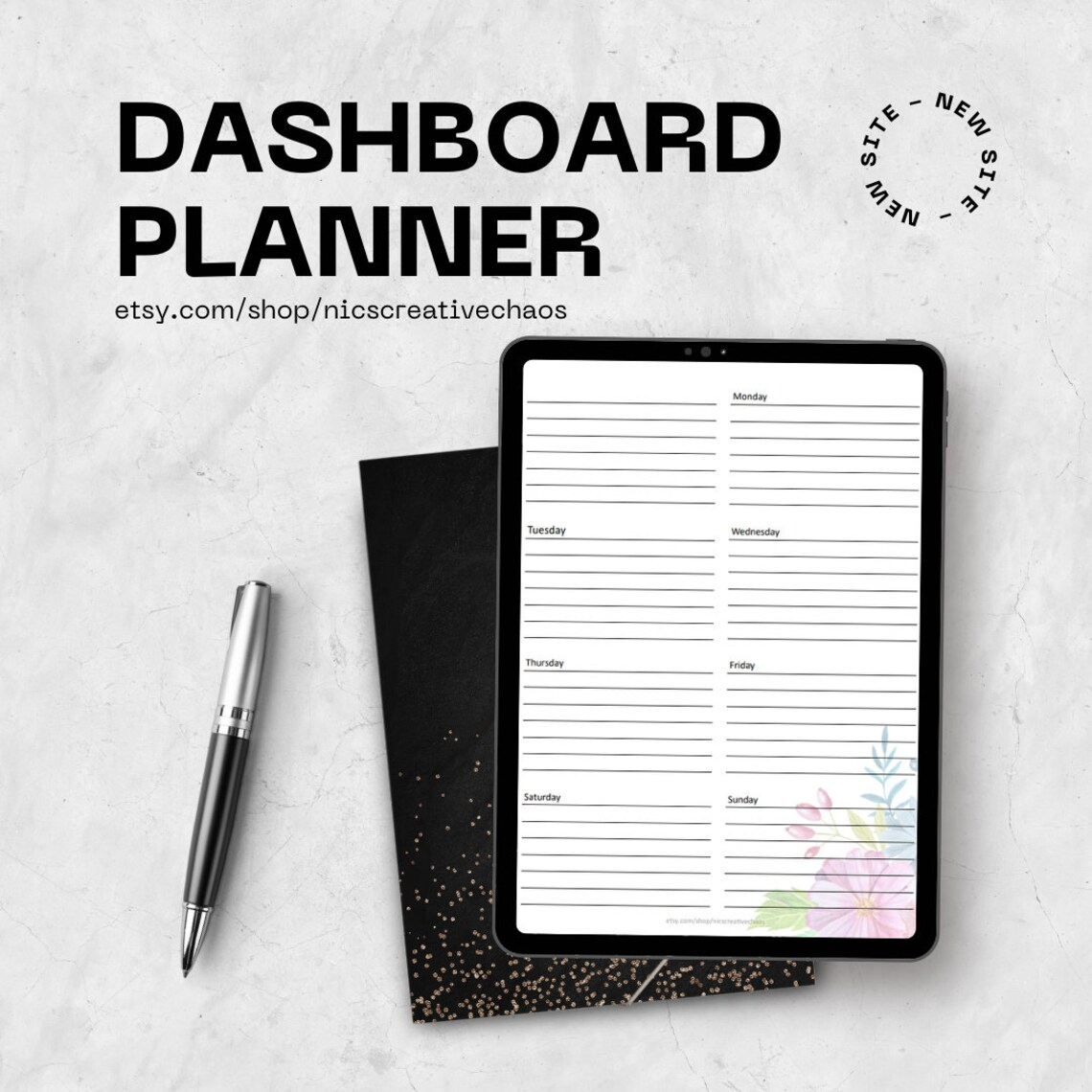 Weekly Dashboard Planner Printable Template Undated Dashboard Planner Inserts Spring Floral Pink