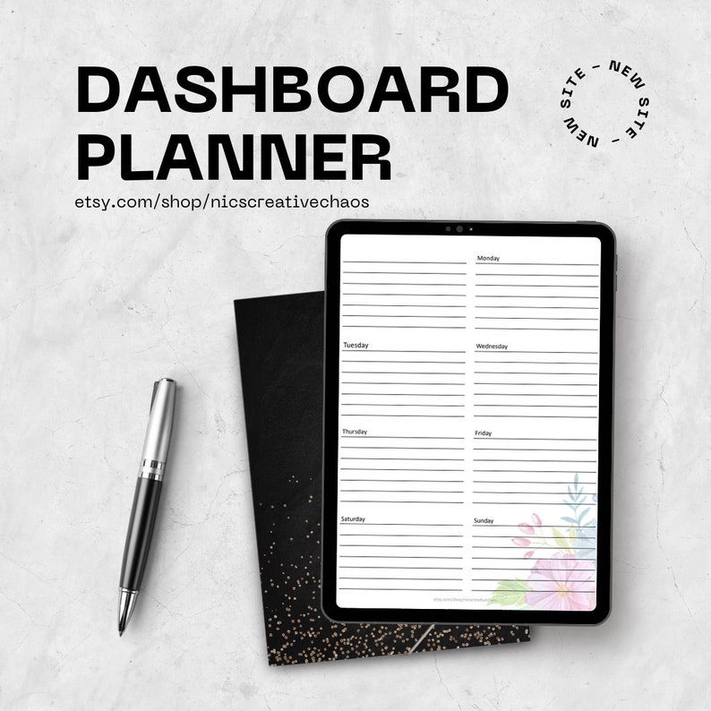 Weekly Dashboard Planner Printable Template Undated Dashboard Planner