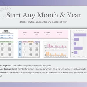 Client & Time Tracker Spreadsheet Google Sheets, Excel Time Keeping ...