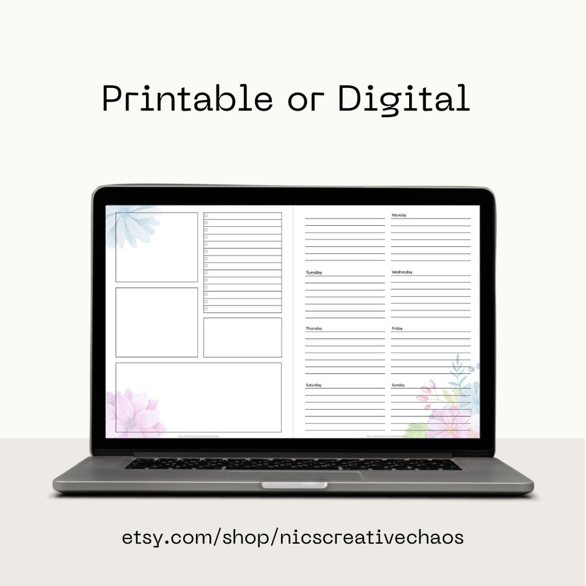 Weekly Dashboard Planner Printable Template Undated Dashboard Planner Inserts Spring Floral Pink