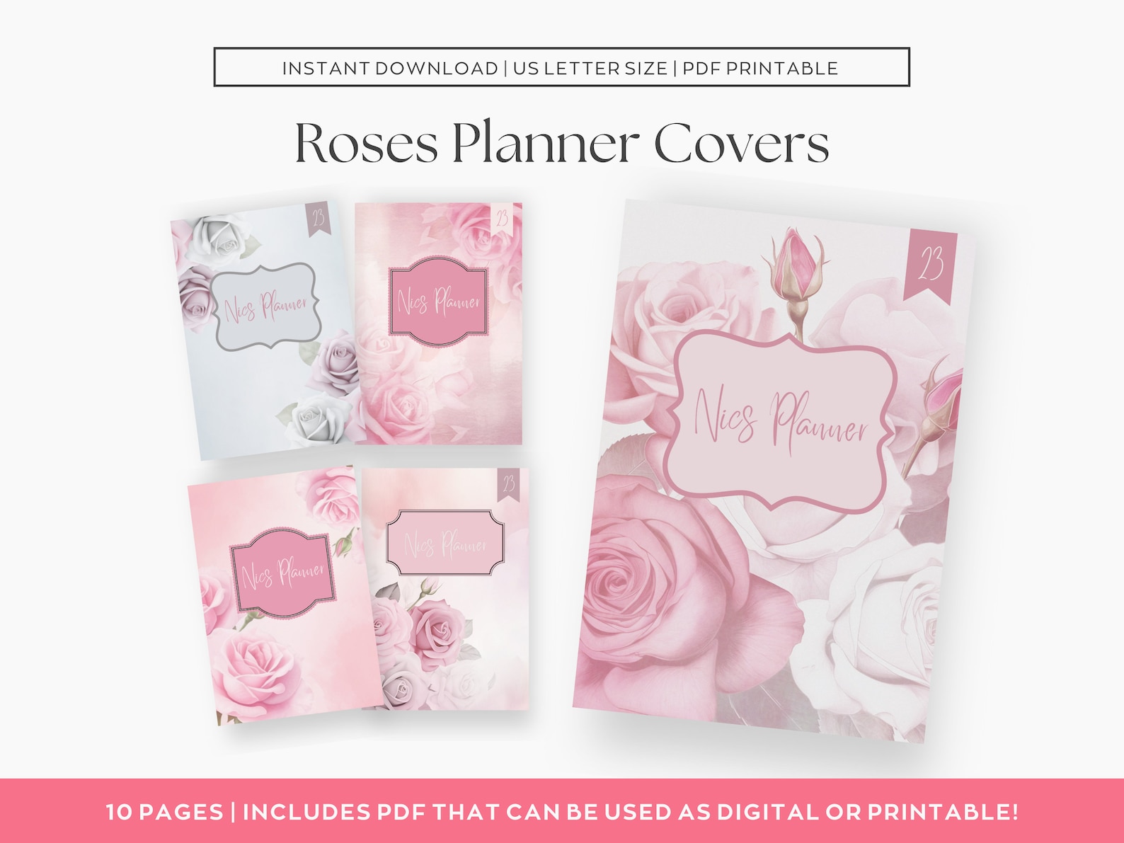 EDITABLE Planner Covers Bundle, Printable Planner Covers, Digital Notebook Covers, Printable ...