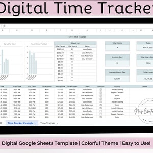 Time Tracker Spreadsheet Google Sheets, Self Employment Tracker, Contractor Pay Tracker, Bookkeeping Spreadsheet, Business Tracker Template