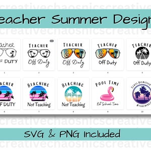 Lehrer-Sommer-Shirt SVG-Designs, PNG, Sublimationsgrafiken, Lehrerin Feierabend, Stranden Nicht Unterrichten, Klasse Entlassen, BUNDLE